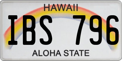 HI license plate IBS796