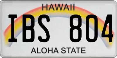 HI license plate IBS804