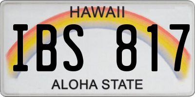 HI license plate IBS817