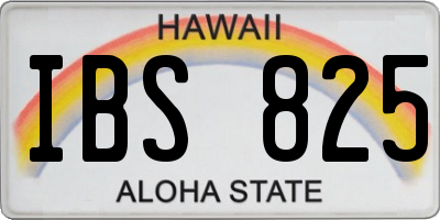 HI license plate IBS825