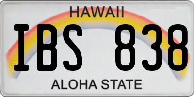 HI license plate IBS838