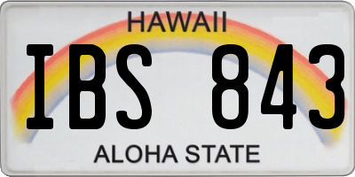 HI license plate IBS843