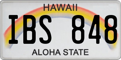 HI license plate IBS848