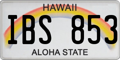 HI license plate IBS853