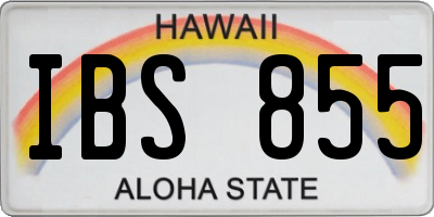 HI license plate IBS855