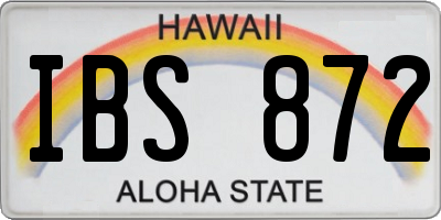 HI license plate IBS872