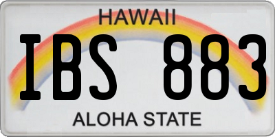 HI license plate IBS883