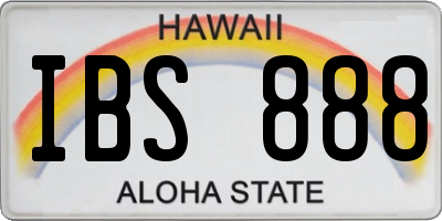 HI license plate IBS888