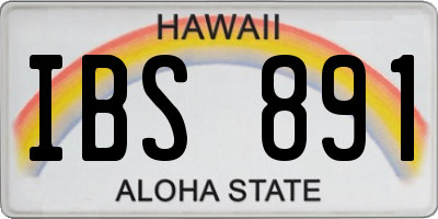 HI license plate IBS891