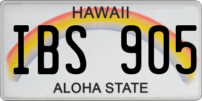 HI license plate IBS905
