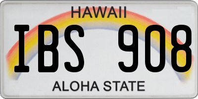 HI license plate IBS908