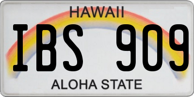 HI license plate IBS909