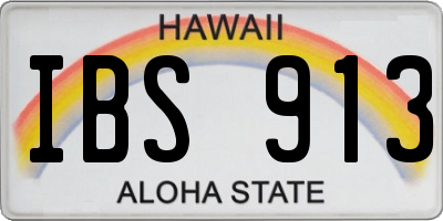 HI license plate IBS913