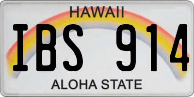 HI license plate IBS914
