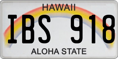HI license plate IBS918