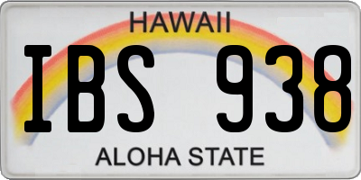 HI license plate IBS938