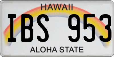 HI license plate IBS953