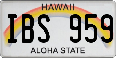 HI license plate IBS959