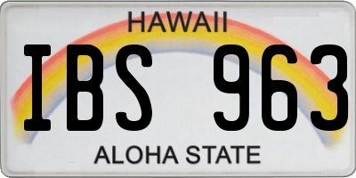 HI license plate IBS963