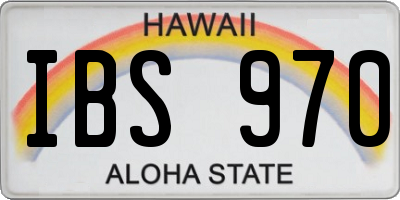 HI license plate IBS970