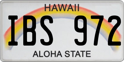 HI license plate IBS972