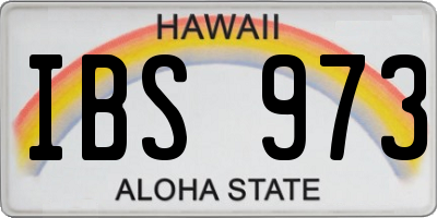 HI license plate IBS973