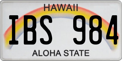 HI license plate IBS984