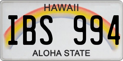 HI license plate IBS994