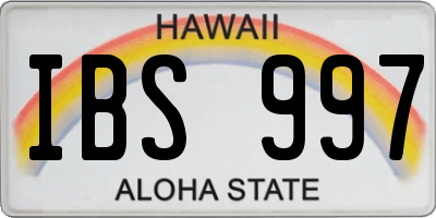 HI license plate IBS997