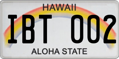 HI license plate IBT002