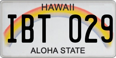 HI license plate IBT029