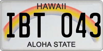 HI license plate IBT043