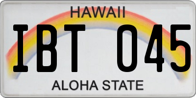 HI license plate IBT045