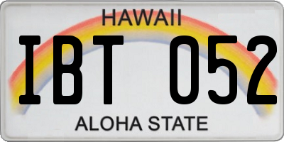 HI license plate IBT052