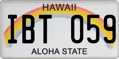 HI license plate IBT059