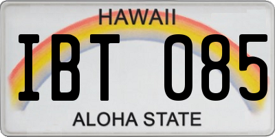 HI license plate IBT085