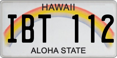 HI license plate IBT112