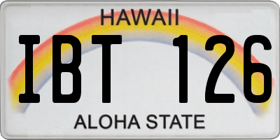 HI license plate IBT126