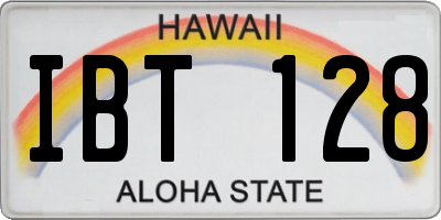 HI license plate IBT128