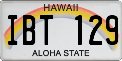HI license plate IBT129