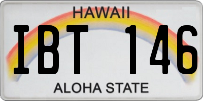 HI license plate IBT146