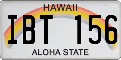 HI license plate IBT156