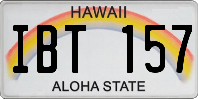HI license plate IBT157