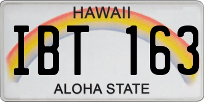 HI license plate IBT163
