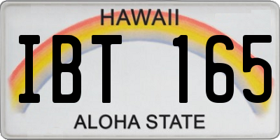 HI license plate IBT165