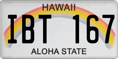 HI license plate IBT167