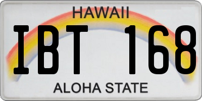 HI license plate IBT168
