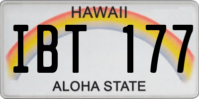 HI license plate IBT177