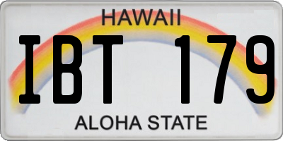 HI license plate IBT179