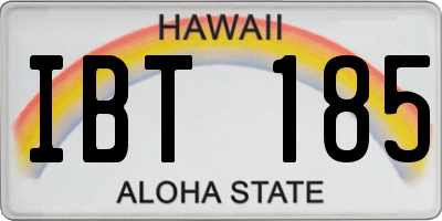 HI license plate IBT185